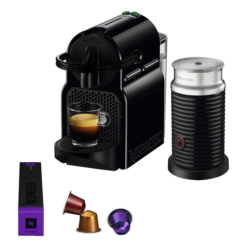 Nespresso Inissia Original Coffee and Espresso Machine with Aeroccino Milk Frother by De Longhi Black Reviews Wayfair